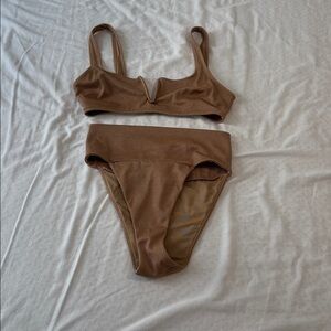 Aerie Textured Tan Bikini Bottom